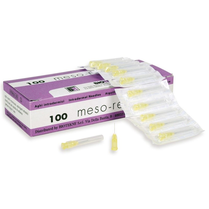 Aguja Mesoterapia Mesorelle | Aguja 30G x 0.30 x 25 mm Mesorelle