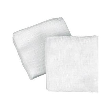 Pieza de gasa 15 hilos cortada 16x25 y plegada 7.5x7.5 - 8 capas. 2500 ud