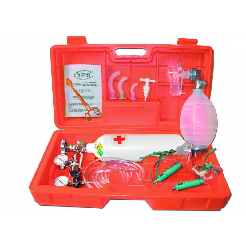 venta maletin emergencias con botella oxigeno y ambu