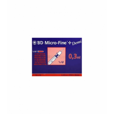 JERINGA 0.3 ML INSUL.C/AG 30GX0.3X8mm C/100 Uds