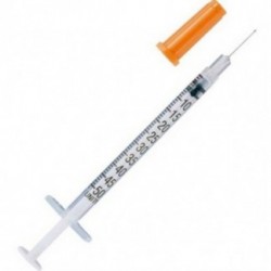 JERINGA 0.5 ML INSULINA U-100 C/AGUJA 30G X 8 mm CAJA 100 UDS