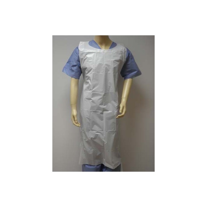 DELANTAL PLASTICO BLANCO  100 uds.