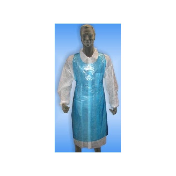 DELANTAL PLASTICO AZUL 100 Uds.
